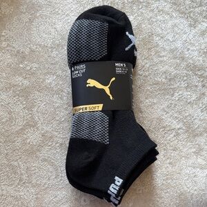 Brand New Puma 6-Pack Low Cut Socks Super Soft Black Gray Ankle Mesh Ventilation